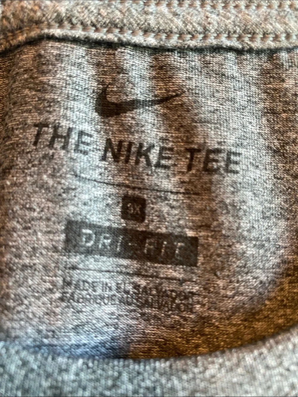 Nike Heather Gray Short Sleeve Dri-FIT Tee